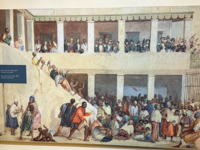 a scene on a wall at Goree Island Susan's Story, a scene on a wall at Goree Island