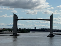 the drawbridge is open as the Nautica sails away from Bordeaux France Susan's Story, the drawbridge is open as the Nautica sails away from Bordeaux France