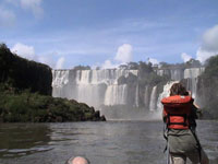 from our boat at the bottom of Iguazu Falls Susan's Story, the view from our boat at the bottom of Iguazu Falls