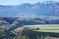 Coyhaique from a mountain top as we drove over the pass just past the tunnel Susan's Story, Coyhaique from a mountain top as we drove over the pass just past the tunnel