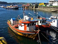 colorful fishing boats in the harbor in Castro, Chile Susan's Story, colorful fishing boats in the harbor in Castro, Chile