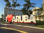 Large Welcome to Aruba sign we saw. Photo from Susan's Story, Large Welcome to Aruba sign we saw.