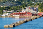 Trinidad and Tobago. The view of Scarborough from our cruise ship Insignia  Trinidad and Tobago. Photo from Susan's Story, The view of Scarborough from our cruise ship Insignia