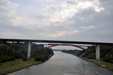 a bridge over the Kiel Canal Photo from Susan's Story, the Kiel Canal coming up to a bridge