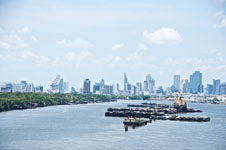 the view of the city of Bangkok from our ship Photo from Susan's Story, the view of the city of Bangkok from our ship