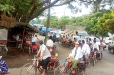 a traffic scene in Rangoon Photo from Susan's Story, a traffic scene in Rangoon