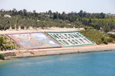 a sign on the side of the Suez Canal Photo from Susan's Story, a sign on the Egyptian side of the Suez Canal