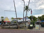 a decorative old boat in downtown Key West Photo from Susan's Story, a decorative old boat in downtown Key West