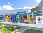 me in front of the big Cozumel sign at the port Photo from Susan's Story, me in front of the big Cozumel sign at the port