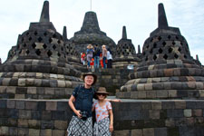 Photo of Susan and Hugh at Borobudur on Java in Indonesia