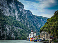Photo from Susan's Story, View of the Iron Gates of the Danube as we pass from Romania to Serbia