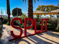 The SPLIT sign near the waterfront Photo from Susan's Story, The SPLIT sign near the waterfront