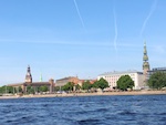 A view from the Daugava River on our boat tour around the city of Riga Photo from Susan's Story, Europe 2018, A view from the Daugava River on our boat tour around the city of Riga