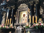 The Black Madonna in the Cathedral of the Monastary of Czestochowa Photo from Susan's Story, Europe 2018, The Black Madonna in the Cathedral of the Monastary of Czestochowa