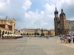 The main square in oldtown Krakow Photo from Susan's Story, Europe 2018, The main square in oldtown Krakow