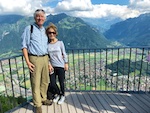 Susan & Hugh on the viewing platform at Harder Kulm Photo from Susan's Story, Europe 2018, Susan & Hugh on the viewing platform at Harder Kulm