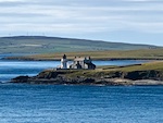 A lighthouse we saw as we turned from Scarpa Flow toward Kirkwall Photo from Susan's Story, Europe 2018,
