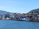 Bergen from the sea as the Nautica sailed in on a bright sunny summer day Photo from Susan's Story, Europe 2018, Bergen from the sea as the Nautica sailed in on a bright sunny summer day