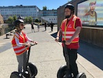 Susan and our guide on their Segways exploring Trondheim, Norway on July 5, 2018 Photo from Susan's Story, Europe 2018, Susan and our guide on their Segways exploring Trondheim, Norway on July 5, 2018