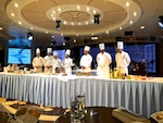 Italian Executive Chef Mario and his team aboard the Nautica Photo from Susan's Story, Europe 2018, Italian Executive Chef Mario and his team aboard the Nautica