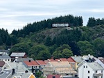 The sign of the city name we saw as we came into Kristiansund harbor Photo from Susan's Story, Europe 2018, The sign of the city name we saw as we came into Kristiansund harbor