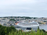 The Nautica docked in downtown Kristiansund Photo from Susan's Story, Europe 2018, The Nautica docked in downtown Kristiansund