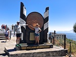Ron and Lori at the Pillars of Herculese monument in Gibraltar Photo from Susan's Story, Europe 2018, Ron and Lori at the Pillars of Herculese monument in Gibraltar