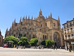 The cathedral in Segovia, Spain from the main square Photo from Susan's Story, Europe 2018, The cathedral in Segovia, Spain from the main square