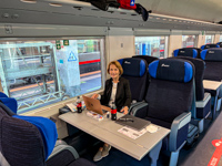 Susan on the train from Trieste to Bologna, Italy Photo from Susan's Story, Susan on the train from Trieste to Bologna, Italy
