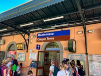The sign at the train station at Monterosso al Mare as we arrived Photo from Susan's Story, The sign at the train station at Monterosso al Mare as we arrived