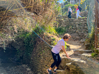 Susan on the steep Blue Trail between Monterosso and Vernazza in the Cinque Terre Photo from Susan's Story, Susan on the steep Blue Trail between Monterosso and Vernazza in the Cinque Terre