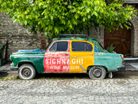 A Russian car welcomes us to Sighnaghi Susan's Story, A Russian car welcomes us to Sighnaghi