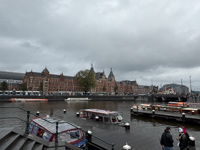 the train station in Amsterdam from our canal boat Photo from Susan's Story, the train station in Amsterdam from our canal boat
