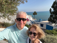 Susan and Hugh in Sidi Bou Said Susan's Story, Susan and Hugh in Sidi Bou Said