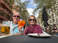 Hugh & Susan having refreshments in view of the Sagrada Familia Susan's Story, Hugh & Susan having refreshments in view of the Sagrada Familia