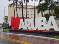 Me at the famous Aruba sign downtown Photo from Susan's Story, Me at the famous Aruba sign downtown