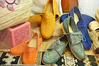 Colorful shoes we saw people making Susan's Story, Colorful shoes we saw people making