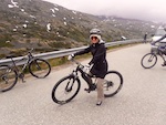 Susan on her downhill ride from Canada to Skagway Photo from Susan's Story, Susan on her downhill ride from Canada to Skagway