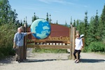Susan & Hugh at the Arctic Circle in 2017 Photo from Susan's Story, Susan & Hugh at the Arctic Circle in 2017