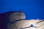 the Crazy Horse carving in progress at night Susan's Story, the Crazy Horse carving in progress at night