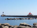 The lighthouse at the end of the jetty of Duluth-Superior Harbor Photo from Susan's Story, The lighthouse at the end of the jetty of Duluth-Superior Harbor