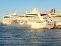 Susan's Story, Our first glimpse of the Insignia so far on our trip. Tomorrow we will embark!