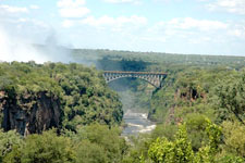 the Zambezi River below Victoria Falls Photo from Susan's Story, the Zambezi River bridge going to Zaire below the Victoria Falls