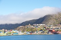The view from our ship of Qaqortoq as we sailed in. Photo from Susan's Story, The view from our ship of Qaqortoq as we sailed in.