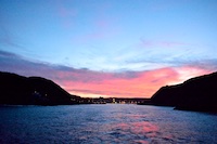 A view from the MS Rotterdam as she sails out of St John's Newfoundland at dusk! Susan's Story, A view from the MS Rotterdam as she sails out of St John's Newfoundland at dusk!