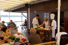 cooking demonstration on our ship Susan's Story, cooking demonstration on our boat on the Mekong River